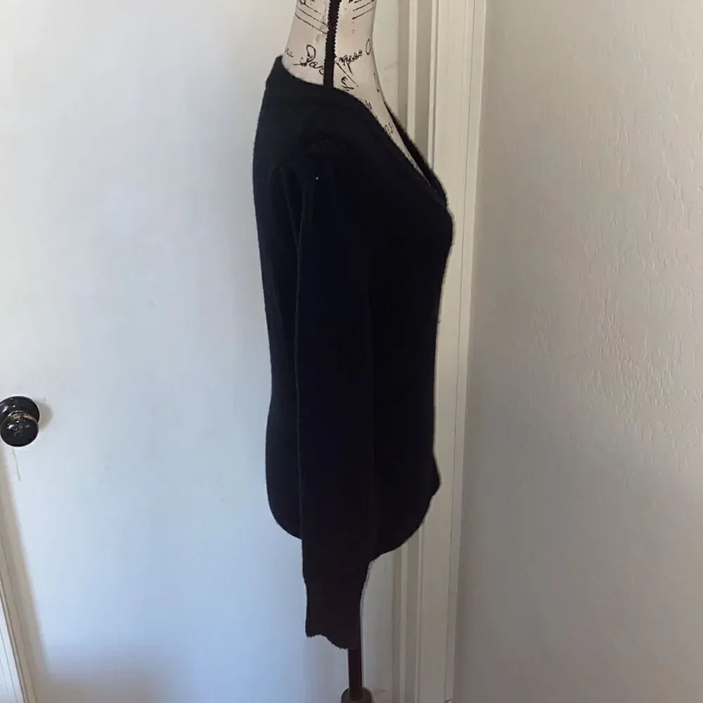 Madewell Black V-Neck Pullover Sweater Preppy Academia School Girl